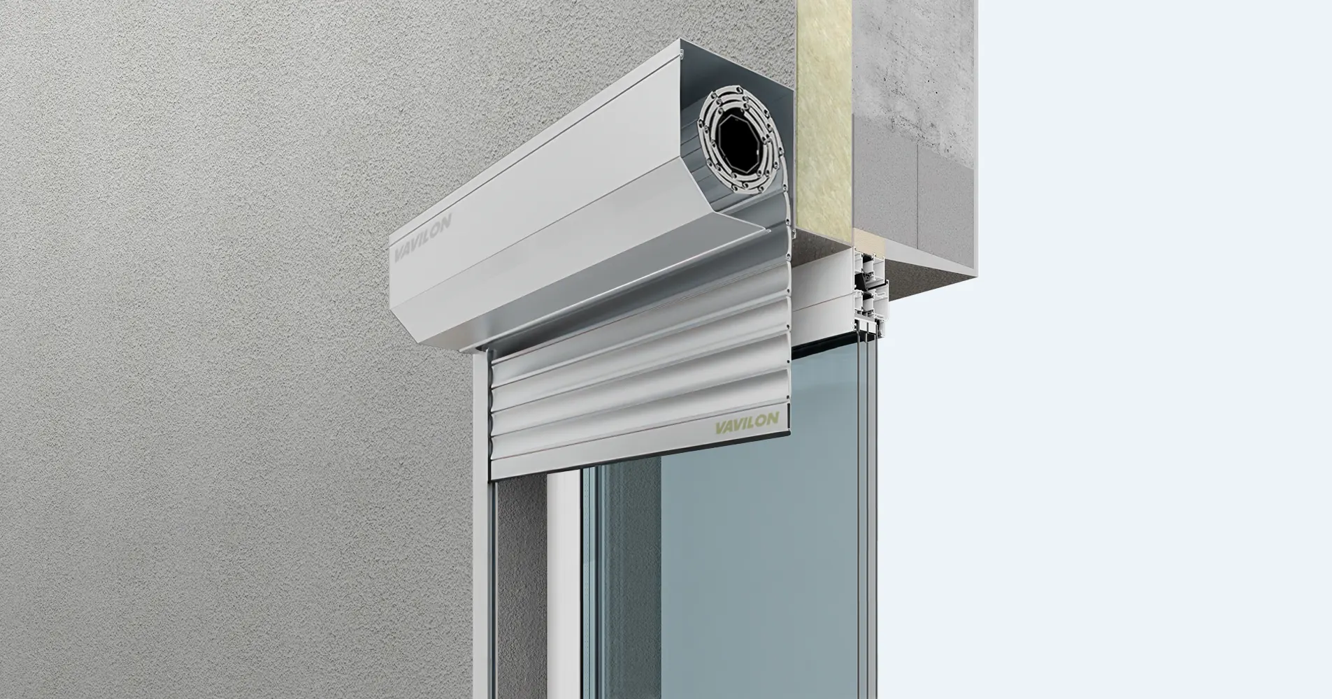 Накладной монтаж роллет наружный