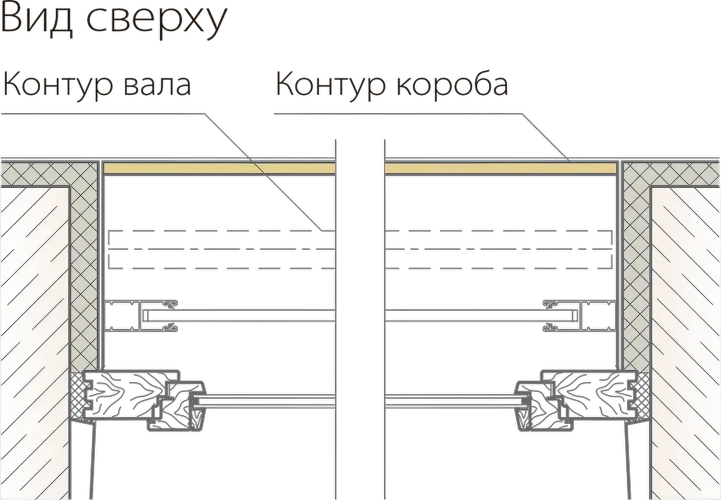 Встроенный монтаж коробом наружу