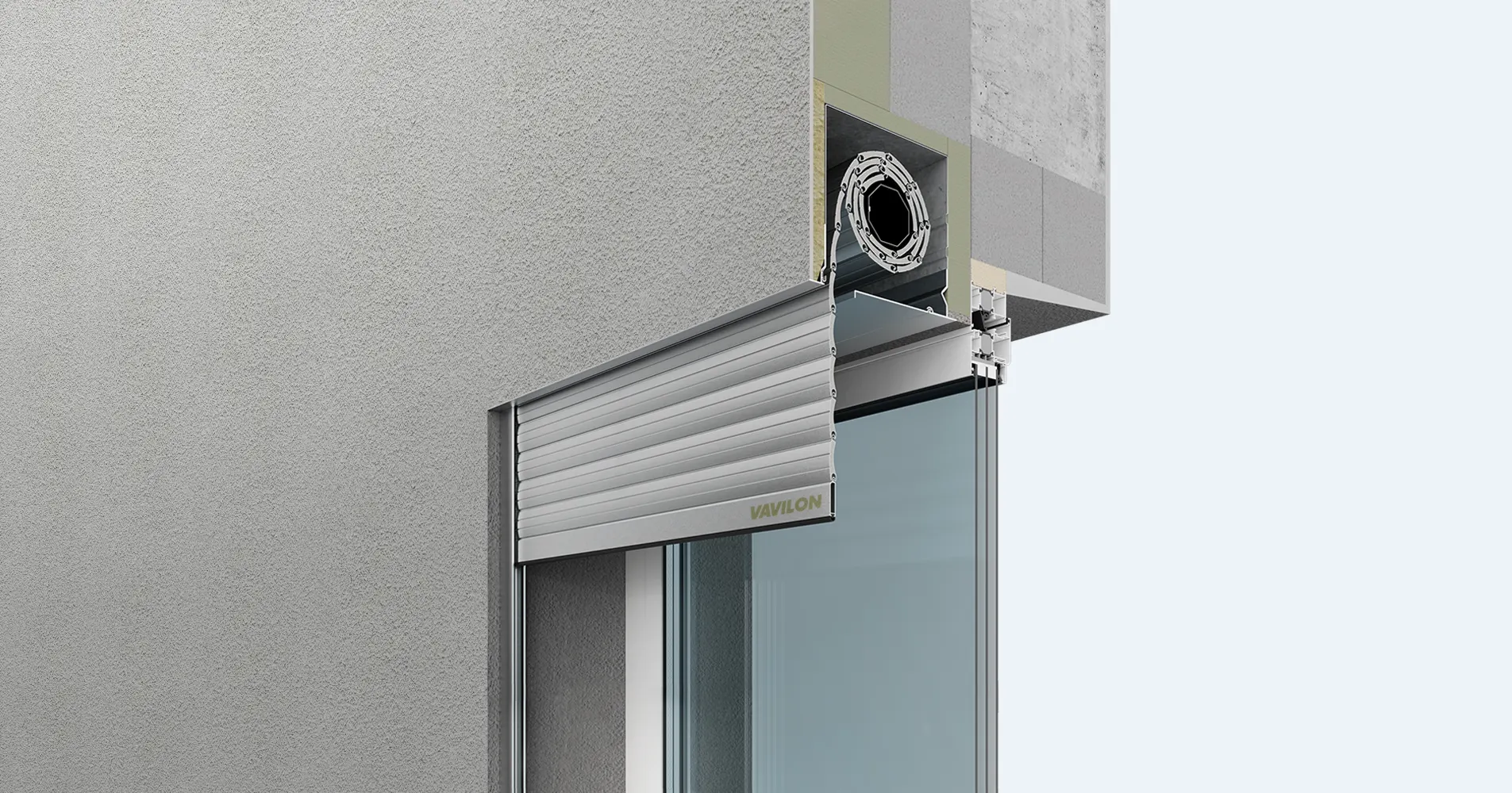 Скрытый монтаж роллет коробом вовнутрь