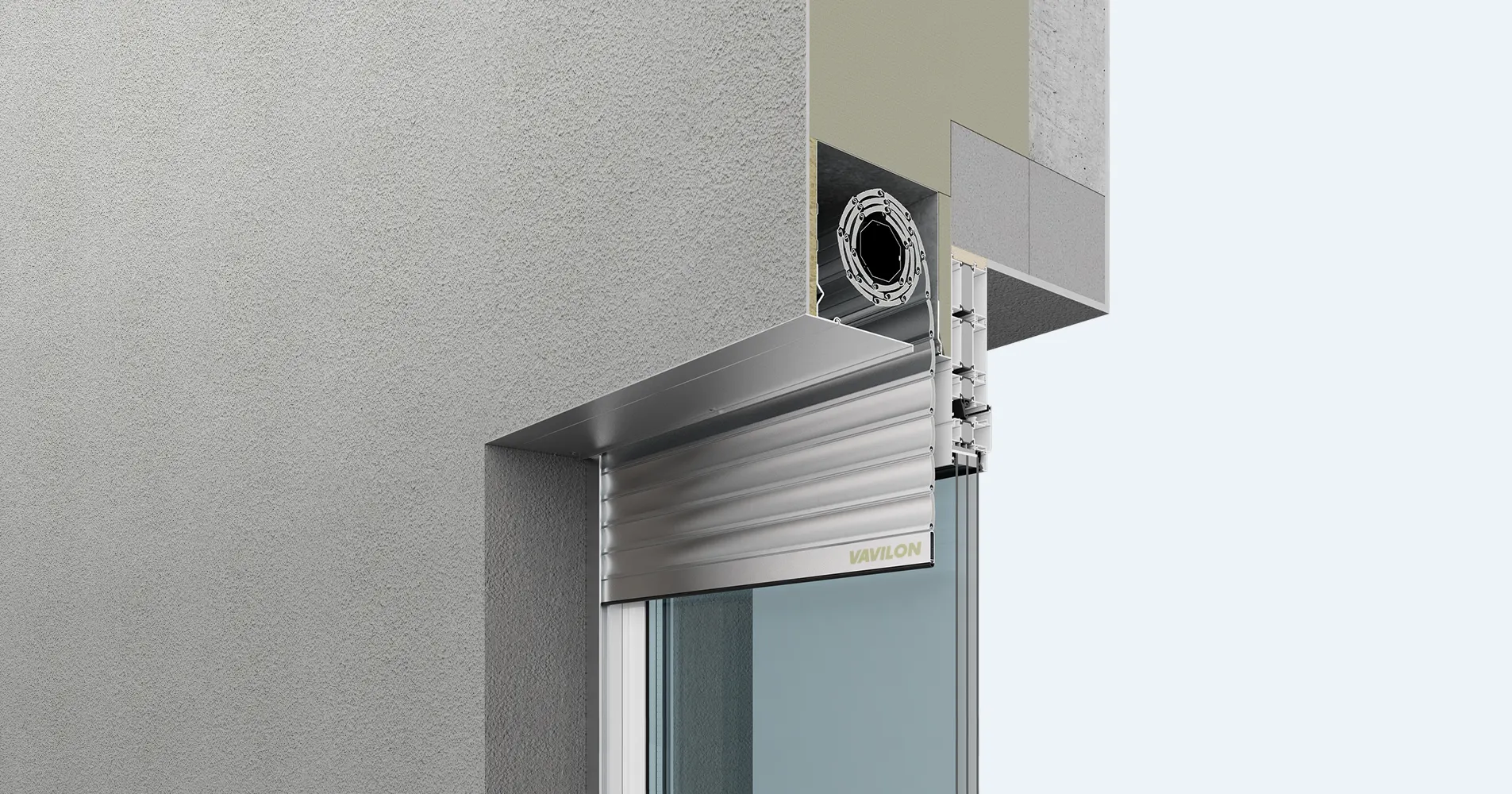 Скрытый монтаж роллет короб в проёме